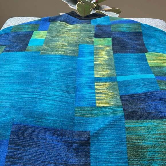 Vintage Corduroy Cardigan Jacket with Blue and Green shades and Pockets - Picture 14 of 17